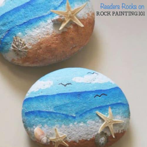 How To Create Beach Painted Rocks Rock Painting