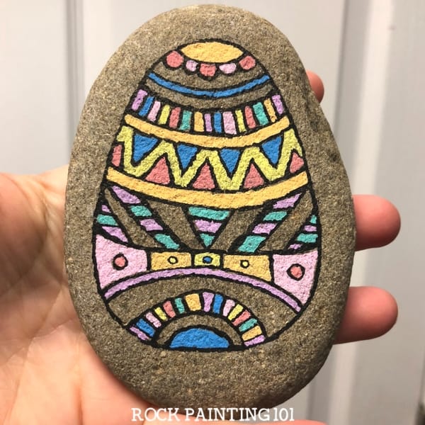 Easter Egg Rock from Rock Painting 101