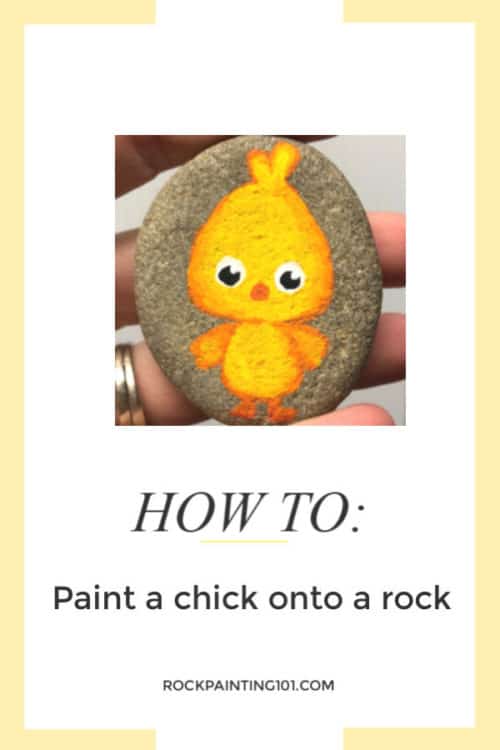 Create a fun Easter rocks with these painted chick rocks. #easterrocks #paintedchick #easterchick #rockpainting #stonepainting #animalrocks #birdrocks #rockpainting101