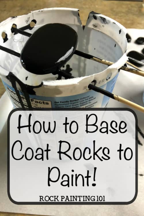 Base Coat Rocks to paint. Add a quick and inexpensive base coat to your rock painting. This method uses acrylic paint. Perfect for rock hunting! #basecoatrocks #rockpainting #rockpaintingtips #stonepainting #rockpaintingforbeginners #rockpainting101