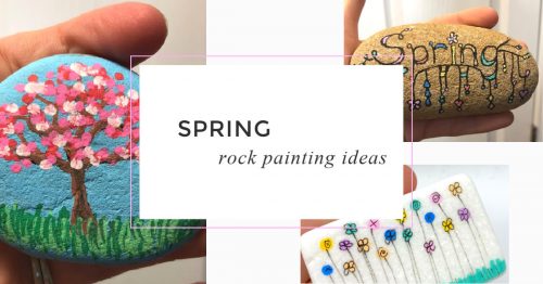 Spring rock painting ideas. Simple painted rock ideas that are perfect for spring crafting, hiding, gifting, and decorating!