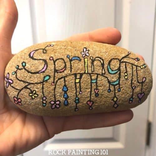 Zendangle Spring Rocks are a fund dangles doodle idea. Learn how to create zendangles dangles step by step and have fun with this spring rock painting ideas