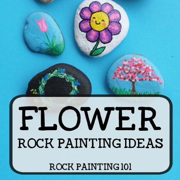 19 easy flower rocks that will make people smile Rock Painting 101