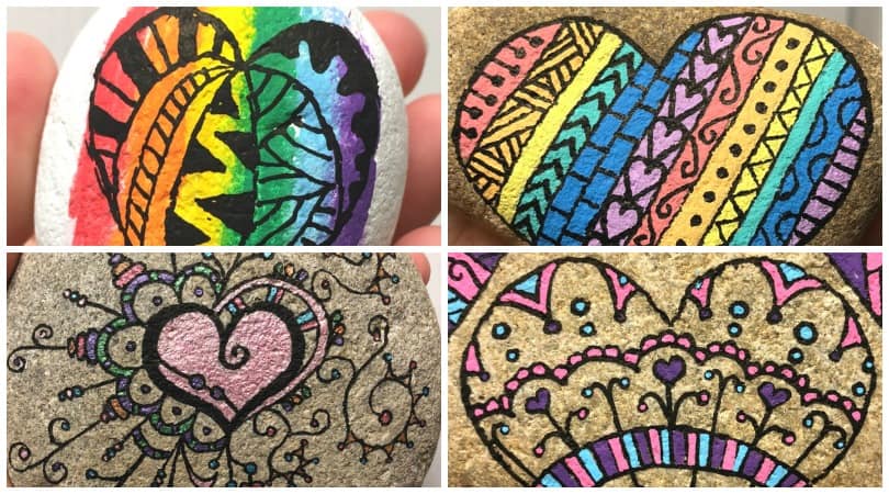 43 lovely painted heart rocks you can easily learn how to make
