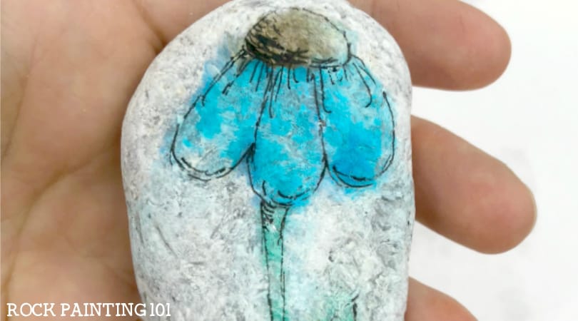 How to make a lovely washed out painting on a rock