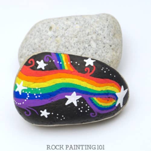 These rainbow rock painting ideas are perfect for brightening up someone's day! Each rainbow has a tutorial and is perfect for beginners. #rockpainting101