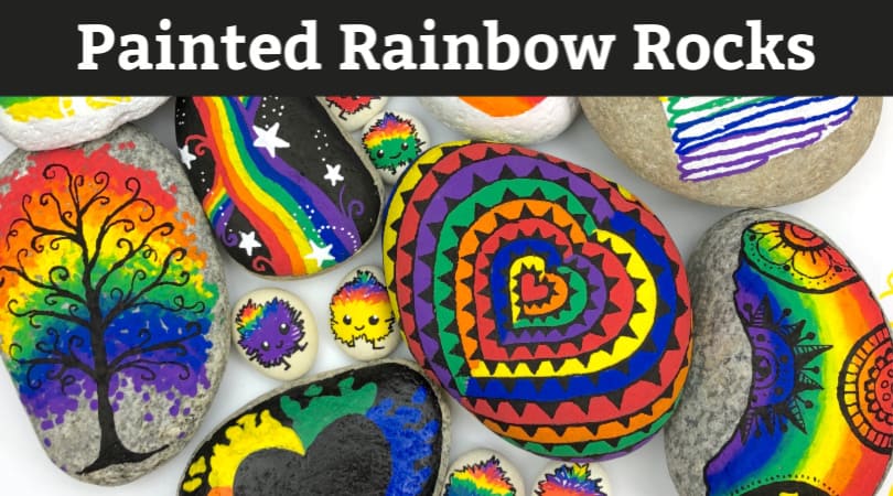 Rainbow Hat Rock Painting - 40+ Easy and Beautiful Rock painting