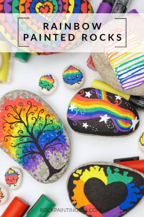Rainbow Art Painted Rocks