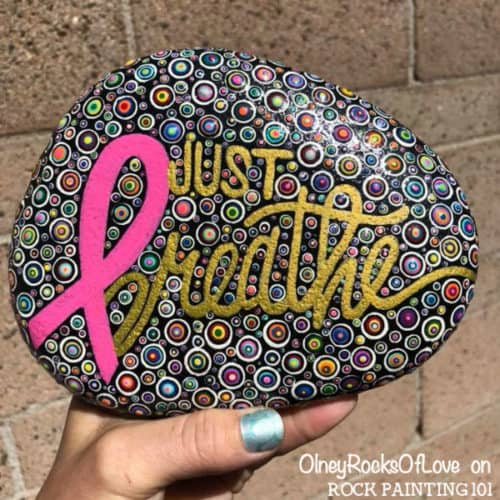 This fun way to stack dots will help you to master your dot painting technique. It's perfect for mandalas and other rock painting ideas. #dotpainting #mandala #howtopaintrocks #pinkribbon #rockpaintingideas #rockpainting101