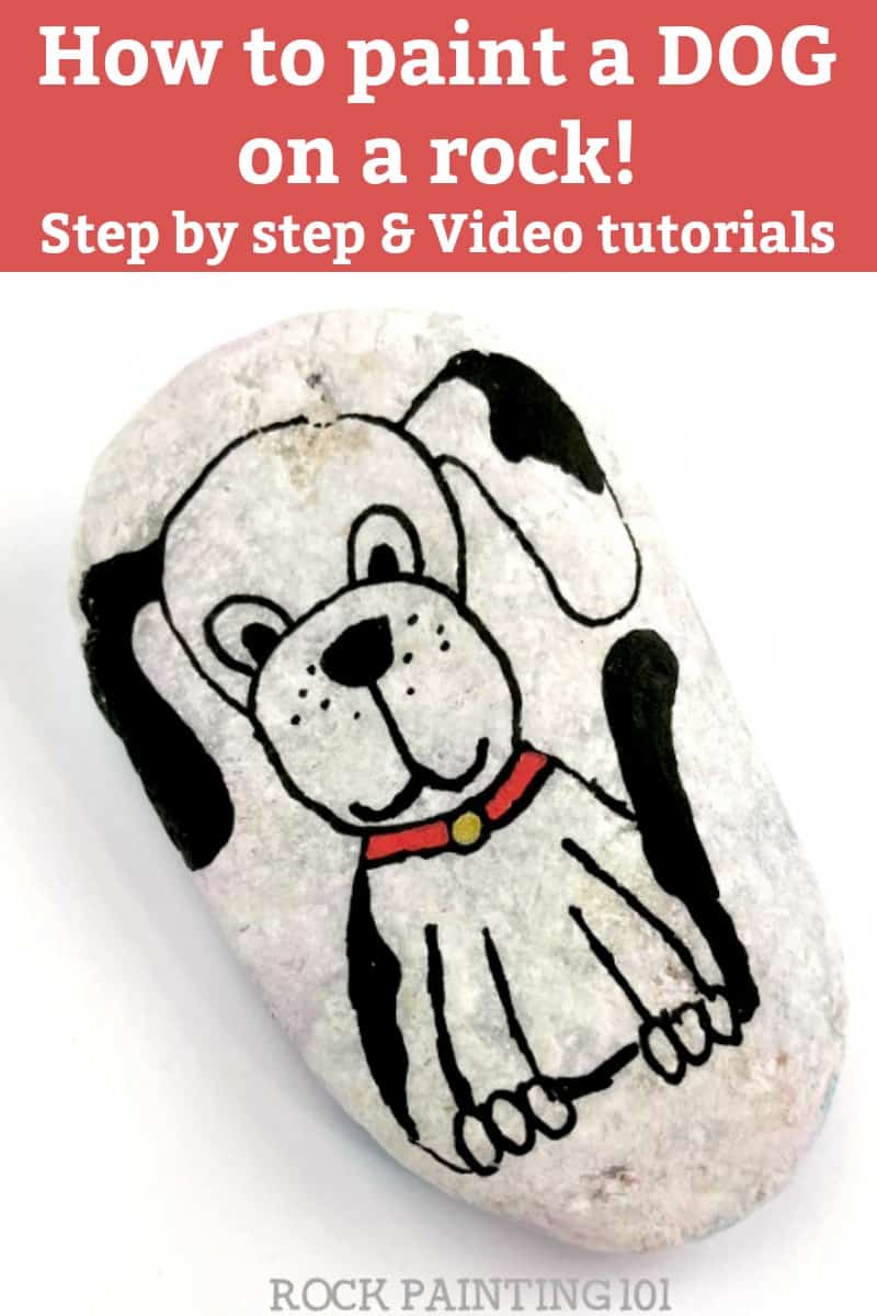 How to paint a dog to make a fun rock Rock Painting 101