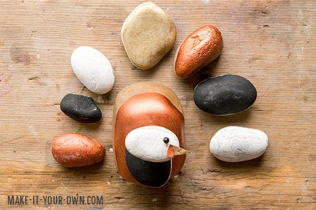 This spin on a painted turkey rock is perfect for kids to play with before dinner.