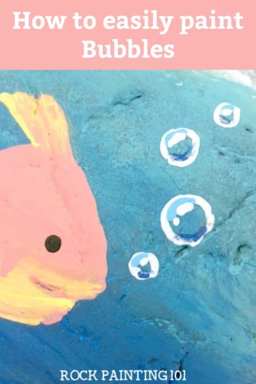 Learn how to paint adorable fish with amazing bubbles in this fun rock painting tutorial. With step by step instructions, you'll be creating amazing fish rocks in no time! #fish #bubbles #howtopaint #rockpainting #stonepainting #rockpaintingforbeginners #rockpainting101