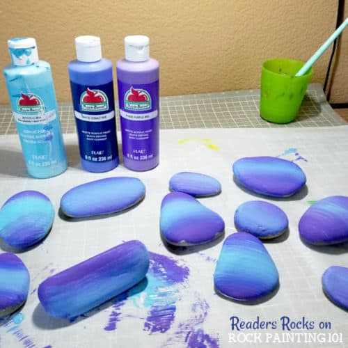 This technique for painting a gradient base coat is fast and easy. Check out the step by step tutorial and you'll be creating amazing painted rocks in no time!