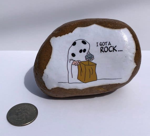 This one just makes us laugh. Who's giving rocks to trick or treaters this year?!?
