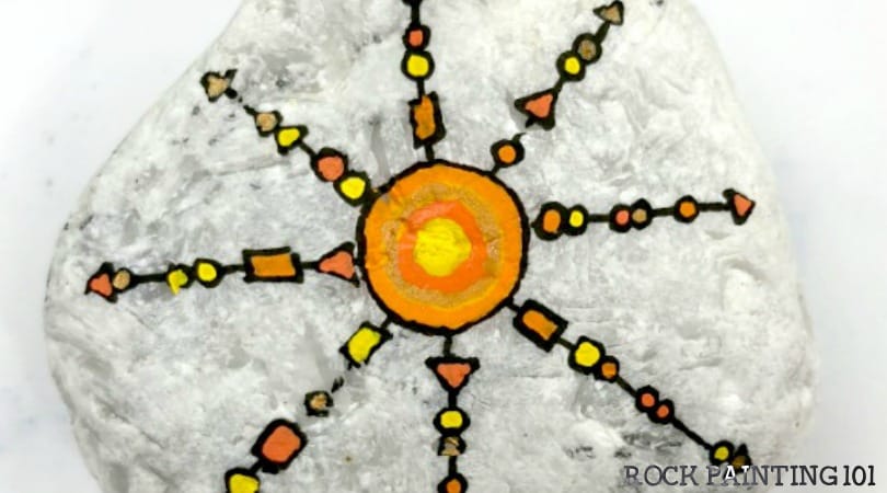 How to make a unique sun zendangle painted rock