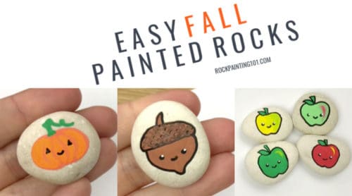 These fall rock painting ideas are perfect for hiding around town, decorating your holiday table, or giving as a gift. #fall #autumn #rockpainting #stonepainting #paintedrocks #howtopaintrocks #rockpainting101