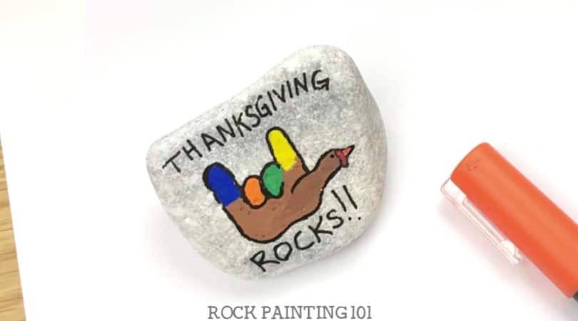 How to make a fun Thanksgiving Rocks turkey painted rock