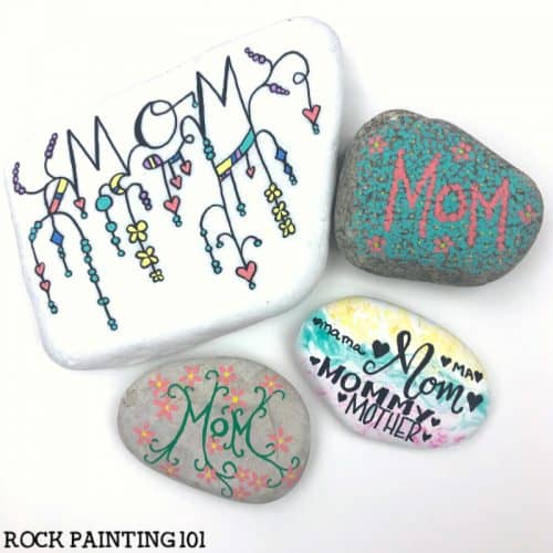 Get inspired by these fun Mother's day rock painting ideas. These mother's day crafts are the perfect gift for mom! #rockpainting101