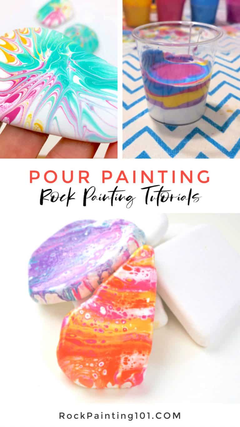 Pour painting techniques that create beautiful painted rocks