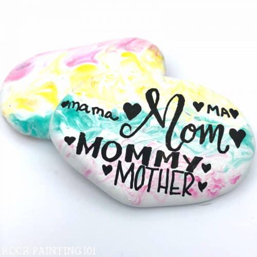 This fun Mother's Day rock painting idea is perfect for beginners!