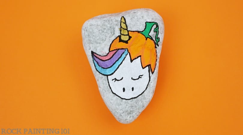 How to paint fall unicorn painted rocks