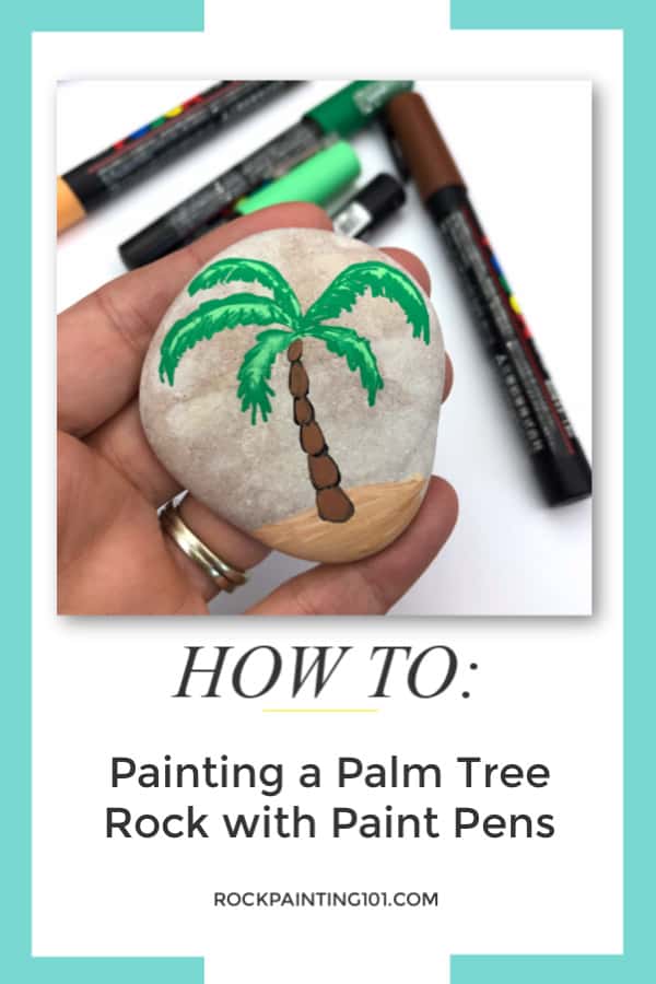 How to paint a palm tree onto a rock Rock Painting 101
