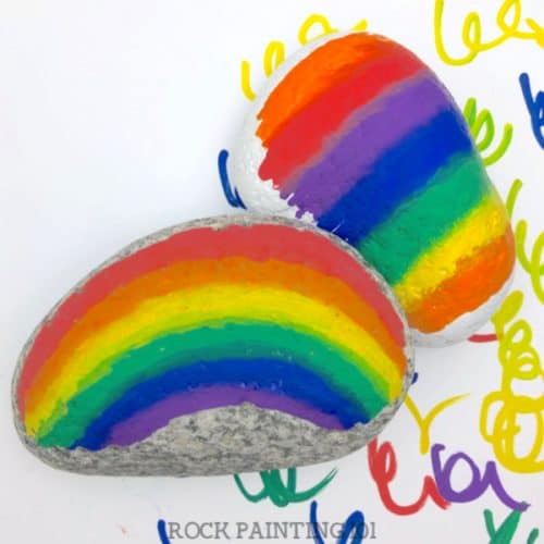 Create beautifully blended rainbows using paint pens. Step by step tutorial for rock painting beginners.