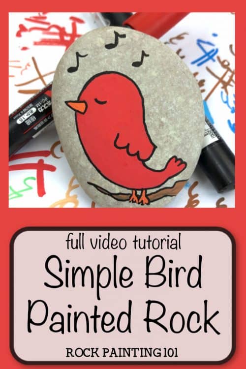 Create an adorable singing bird rock to hide around town! Follow along with this rock painting tutorial.