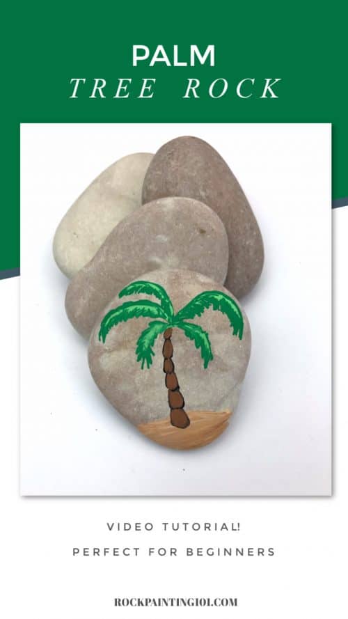 Painting a palm tree video tutorial. Rock painting design for beginners.