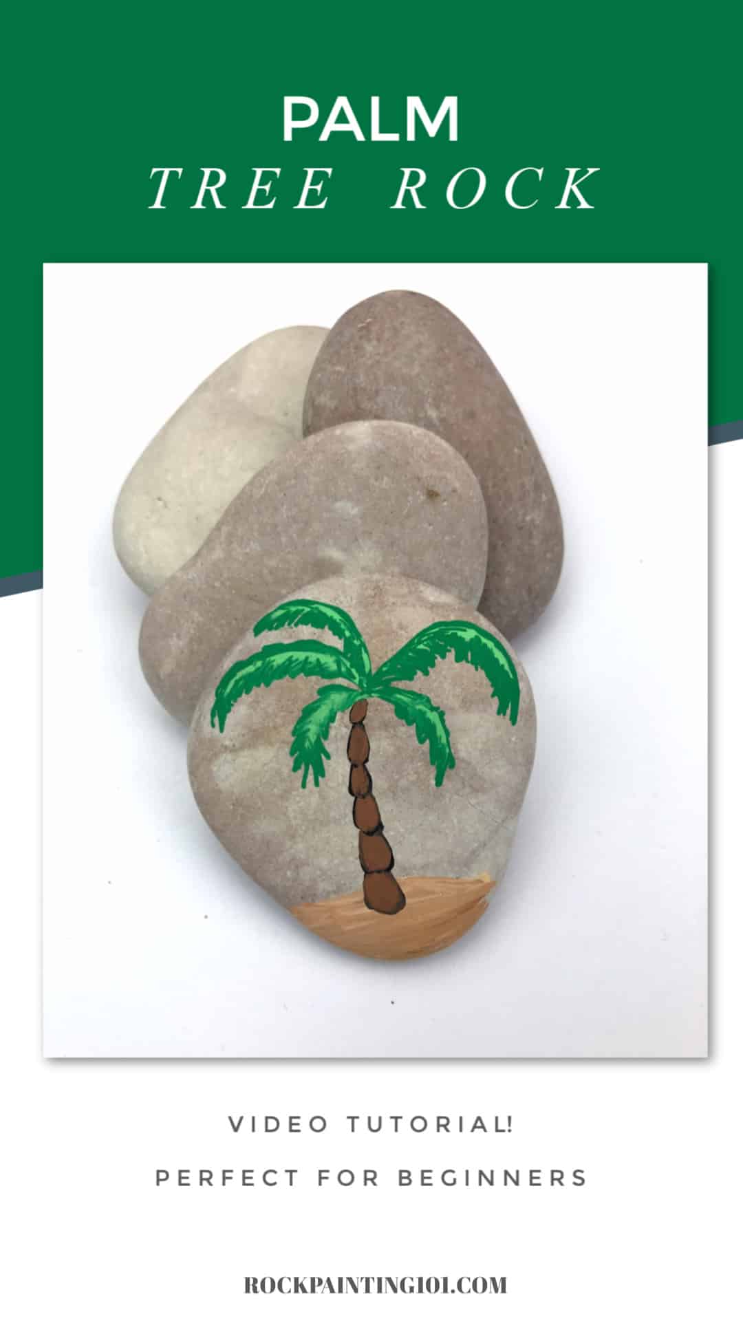 How to paint a palm tree onto a rock Rock Painting 101