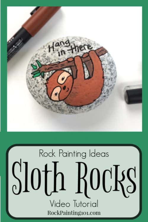 Learn how to paint this adorable sloth! This animal rock is perfect for rock painting beginners.