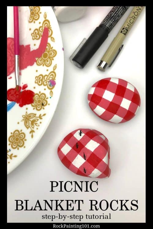 How to paint picnic blanket check. This red and white checker design is fun to paint on anything!