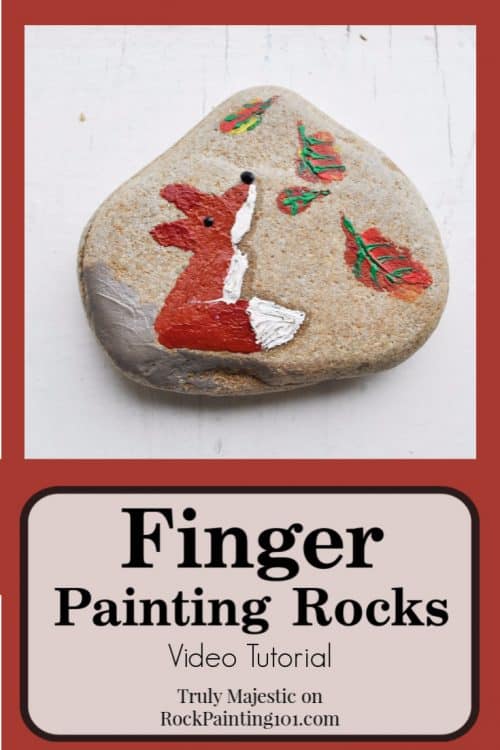 Learn how to finger paint on rocks. Create a fun fox rock or and many more design ideas.
