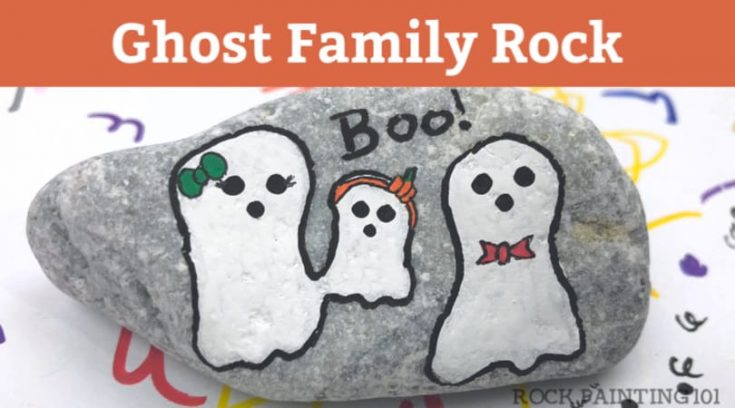 How to Paint a Simple Ghost Rock - Rock Painting 101
