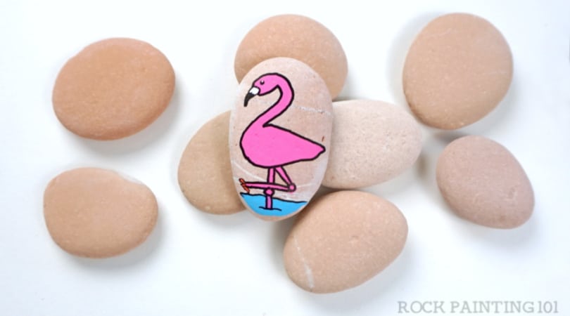 How to make flamingo painted rocks