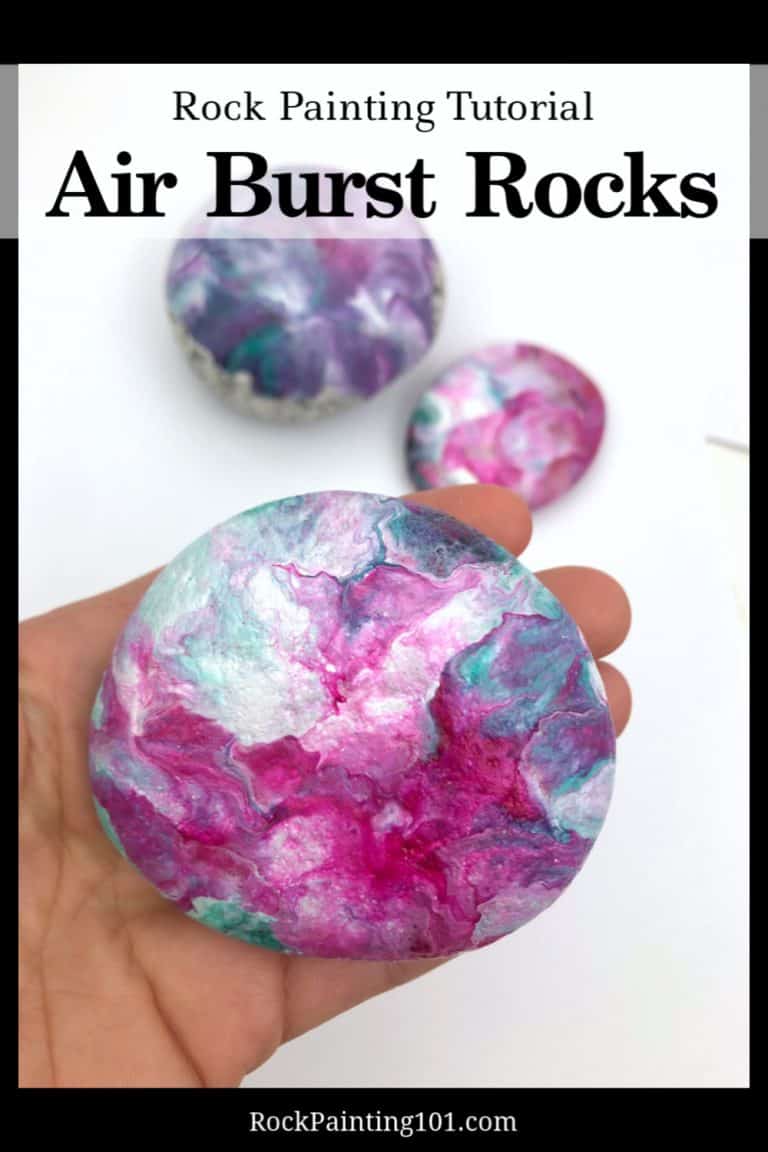 How to Create Stunning Air Burst Acrylic Painted Stones Rock Painting 101