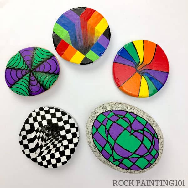 How to make optical illusions on rocks Rock Painting 101