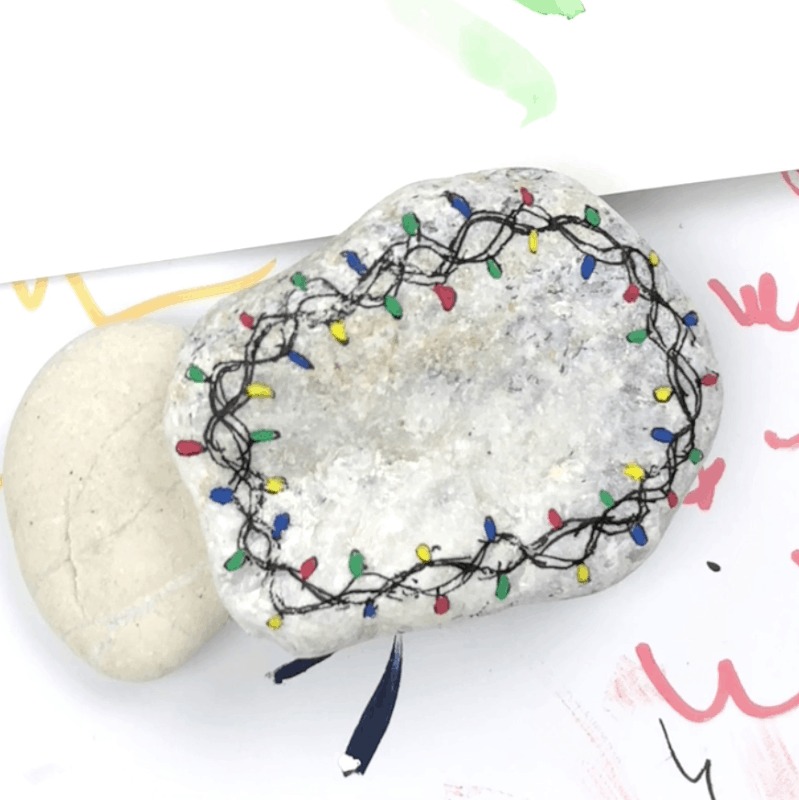 How to paint Christmas Lights onto rocks Rock Painting 101