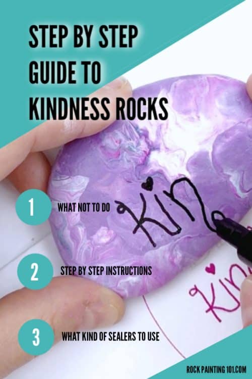 Step by step instructions for how to make kindness rocks. #rockpainting101
