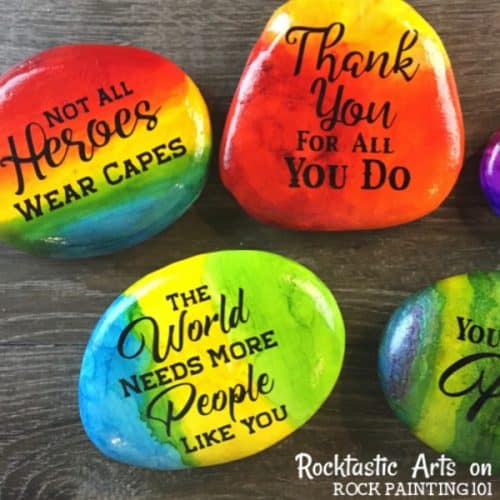 How to use vinyl decals for rock painting designs. Adding Lettering to Rocks for beginners