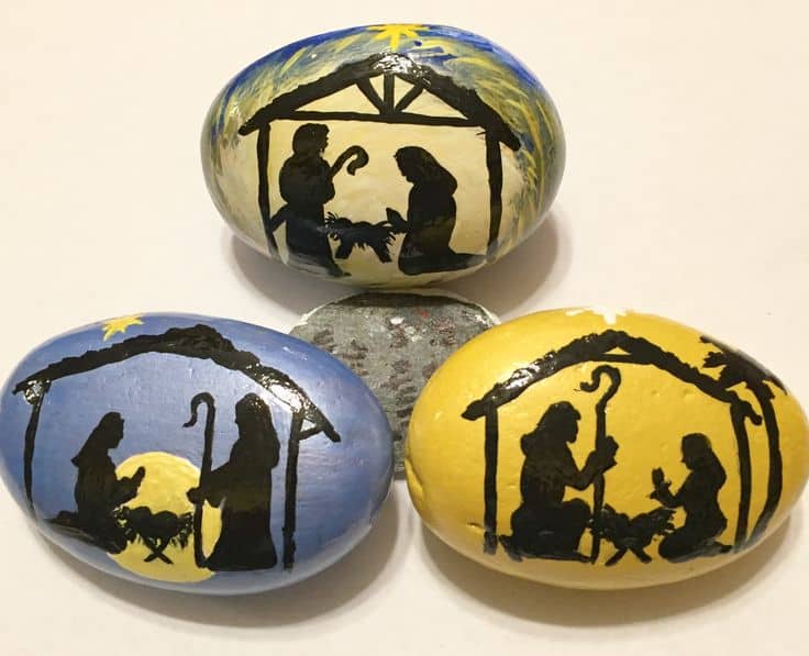 15 Nativity painted rocks Easy rock painting ideas. Rock Painting 101