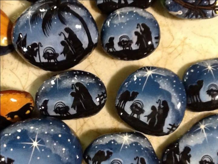 15 Nativity painted rocks Easy rock painting ideas. Rock Painting 101