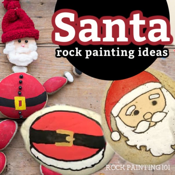 18 Santa Painted Rocks to paint this Christmas