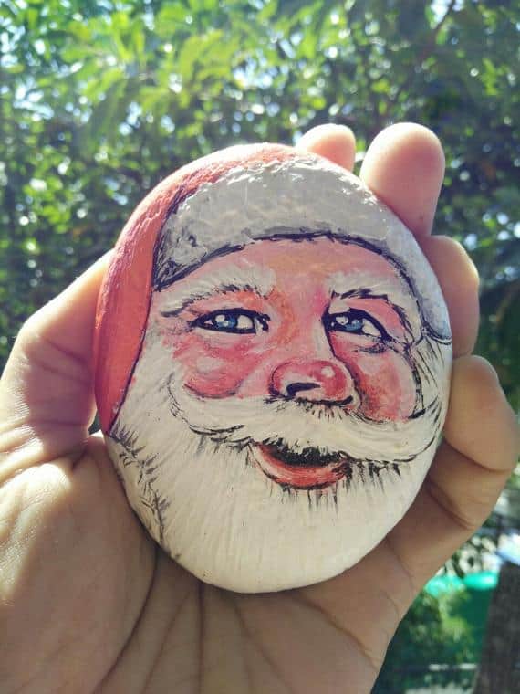 18 Santa Painted Rocks to paint this Christmas - Rock Painting 101