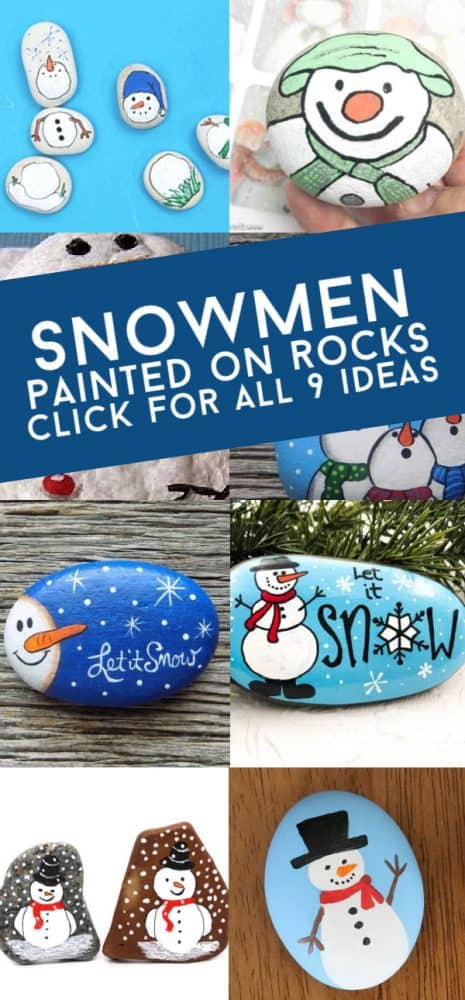 These snowman painted rocks are perfect for your winter rock painting. Use them to decorate your house, give them as handmade gifts, or hide them around your city.