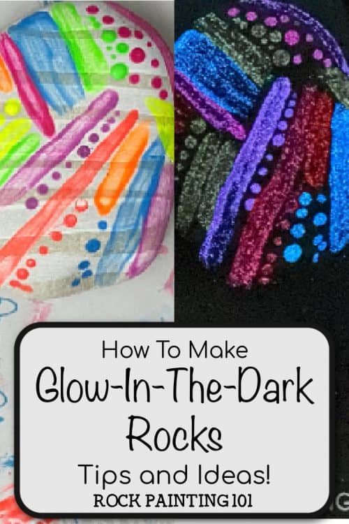 Learn how to create painted rocks with Glow-In-The-Dark paint. These glowing rocks are perfect for your garden, hiding, or giving as gifts. Get tips, ideas, and a video tutorial for how to make glow in the dark painted rocks. #glowinthedark #paintedrocks #rockpainting101