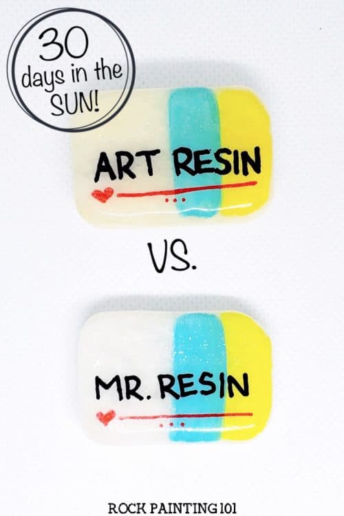 after 30 days in direct sunlight UV resin vs. Art resin