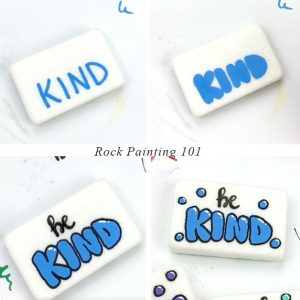 How to Paint Bubble Letter Kindness Rocks - Rock Painting 101