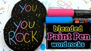 blended paint pen word rocks