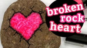 how to paint a broken rock heart